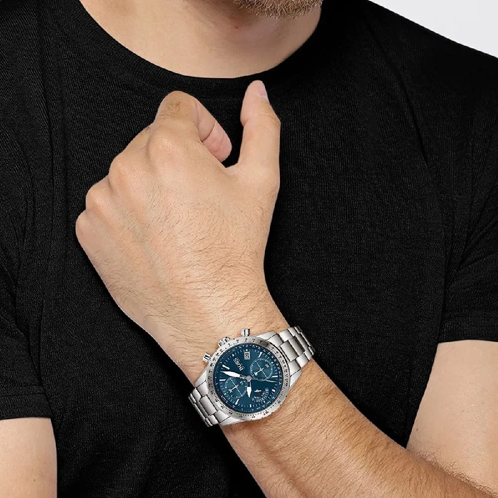 Montre Homme Hugo Boss Pilot Edition 1513850 - Chronographe Cadran Bleu Acier vue 5