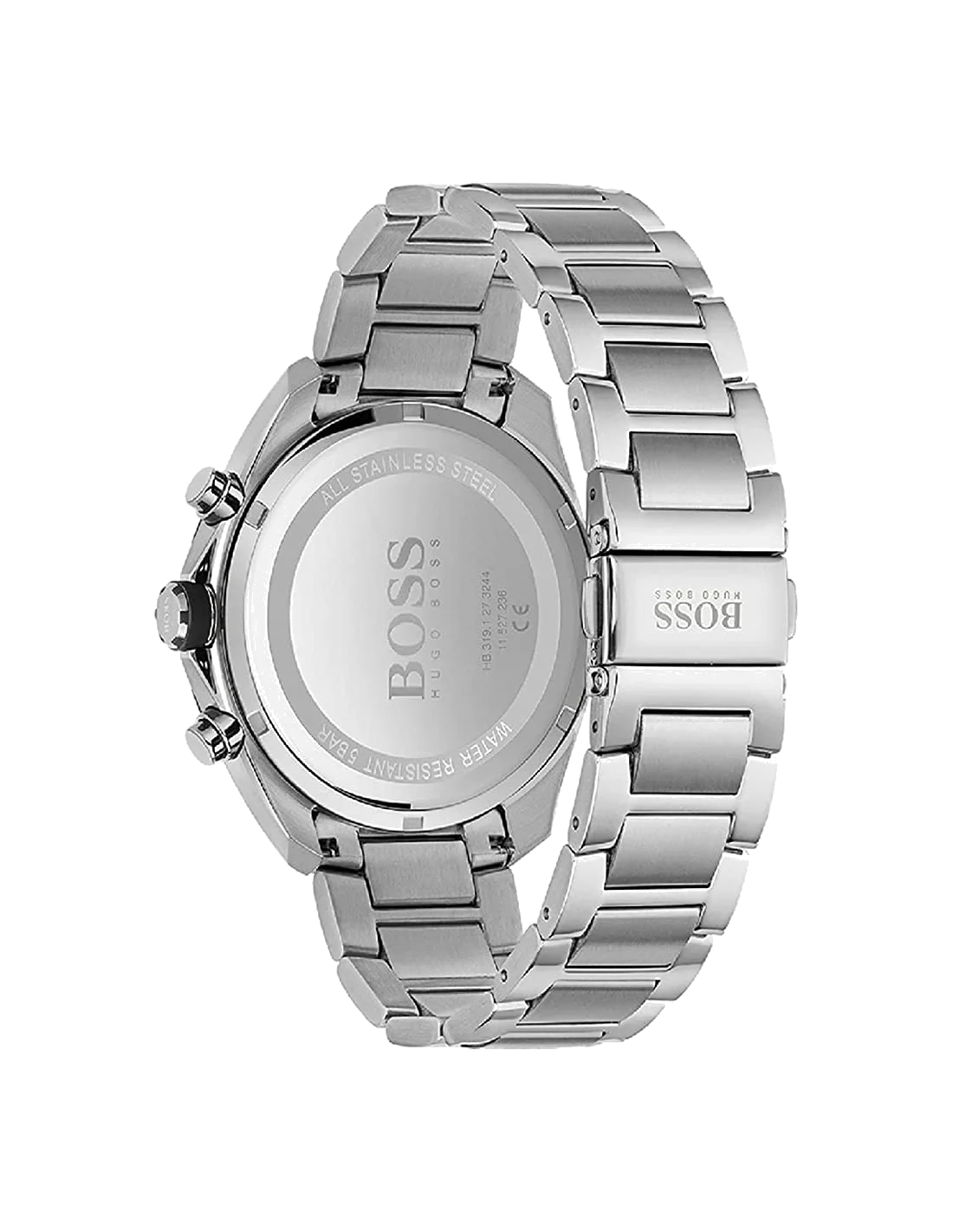 Montre Homme Hugo Boss Distinct Chrono 1513857 Chronographe Acier Argent Cadran Noir vue 3