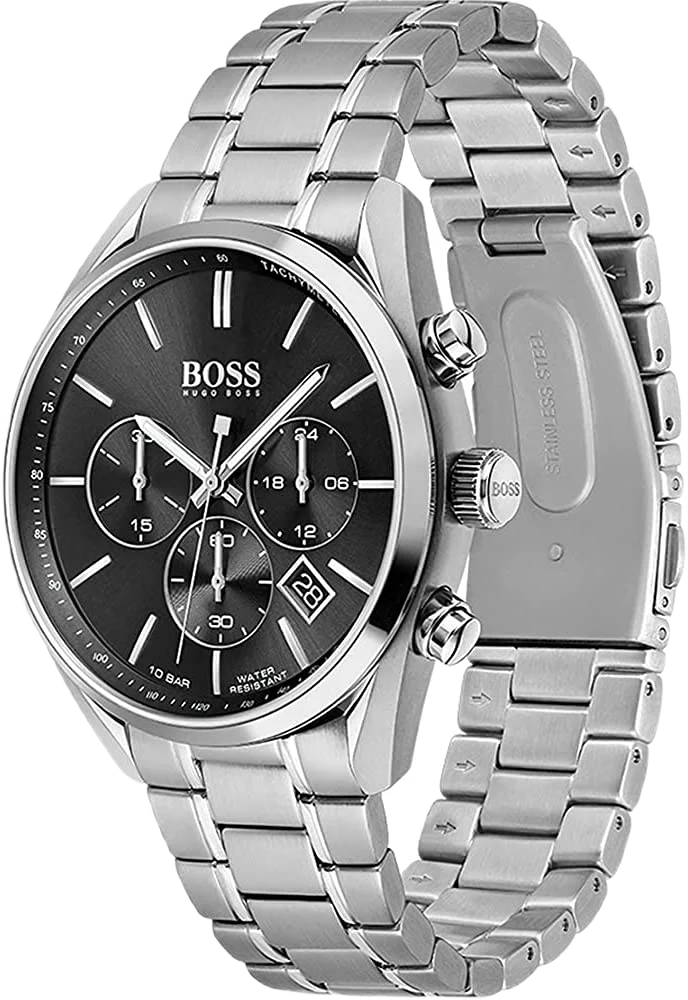 Montre Homme Hugo Boss Associate 1513871 Chronographe Quartz Cadran Noir Acier vue 2