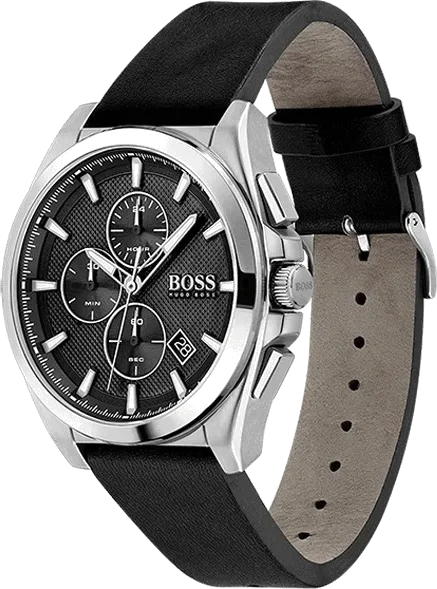 Montre Homme Hugo Boss Grandmaster 1513881 - Chronographe Cadran Noir Bracelet Cuir vue 2