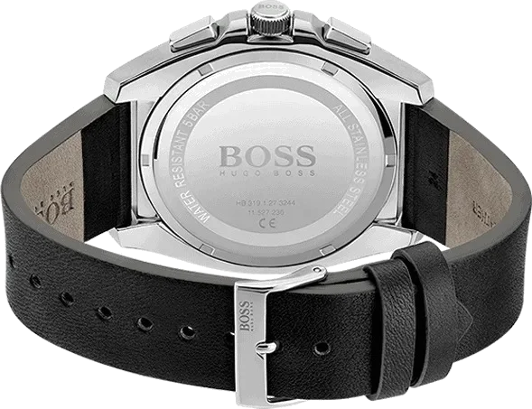 Montre Homme Hugo Boss Grandmaster 1513881 - Chronographe Cadran Noir Bracelet Cuir vue 3