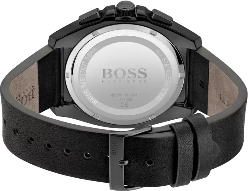Montre Homme Hugo Boss Grandmaster 1513883 - Chronographe Cadran Bleu, Boîtier Acier & Bracelet Cuir Noir vue 3