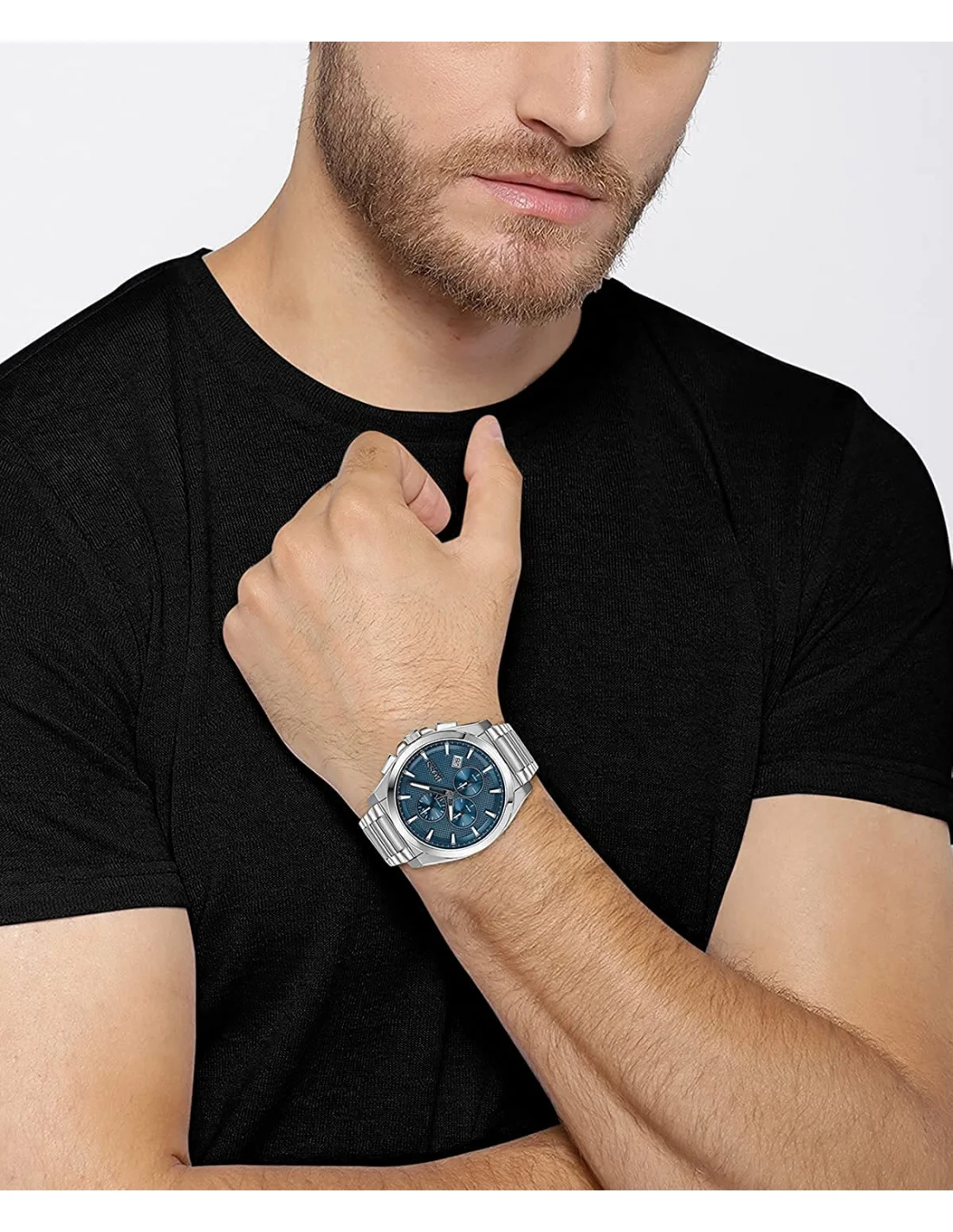 Montre Homme Hugo Boss Grandmaster 1513884 Chronographe Cadran Bleu Acier vue 2