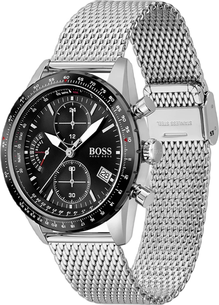 Montre Homme Hugo Boss Pilot Edition 1513886 Chronographe Cadran Noir Boîtier Acier vue 2