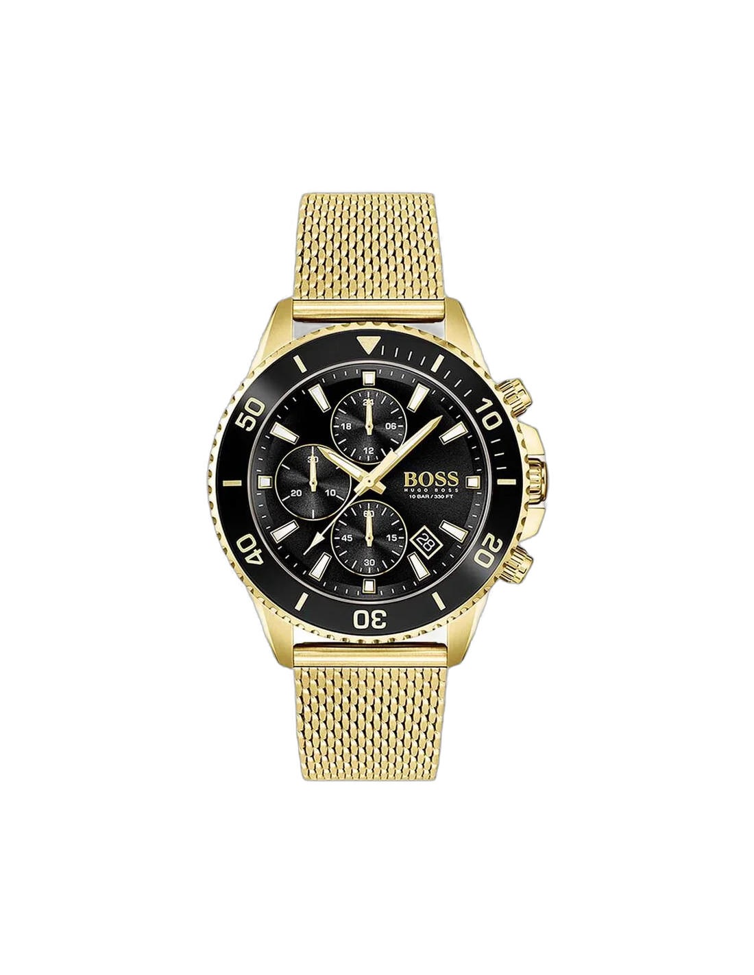 Montre Homme Hugo Boss Admiral 1513906 Chronographe Boîtier Or Cadran Noir