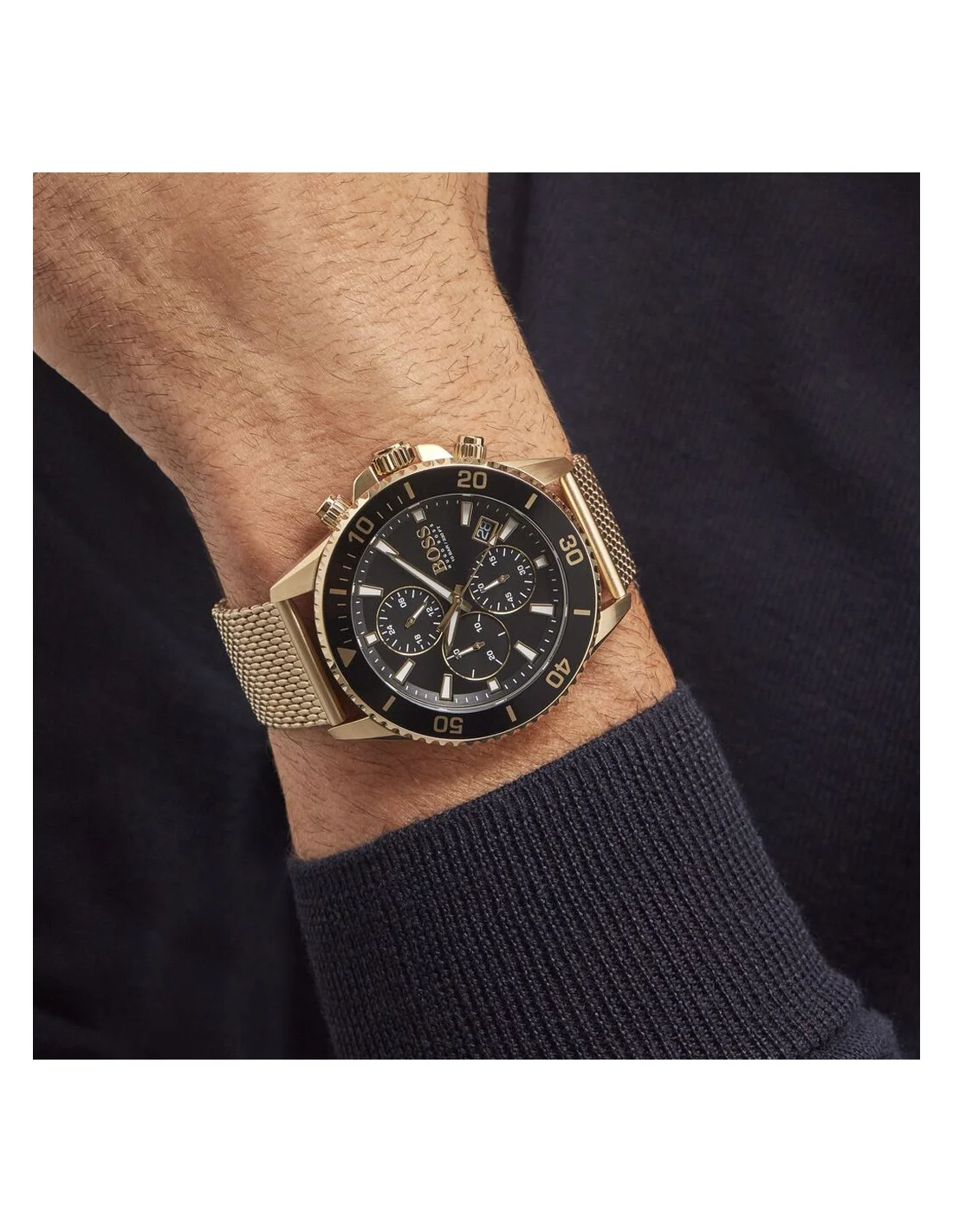 Montre Homme Hugo Boss Admiral 1513906 Chronographe Boîtier Or Cadran Noir vue 2