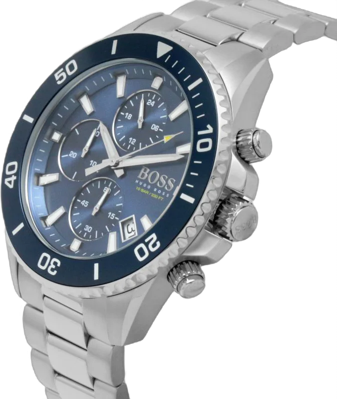 Montre Homme Hugo Boss Admiral 1513907 Chronographe Cadran Bleu Acier vue 3