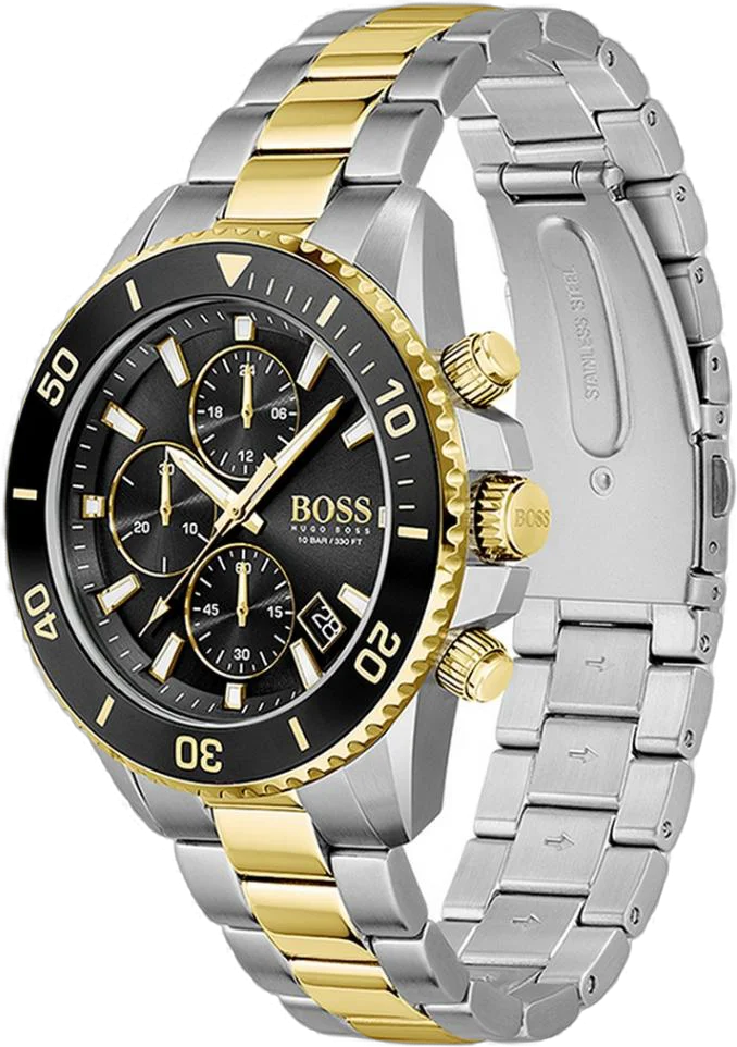 Montre Homme Hugo Boss Admiral 1513908 Chronographe Bicolore Acier/Or Cadran Noir vue 2