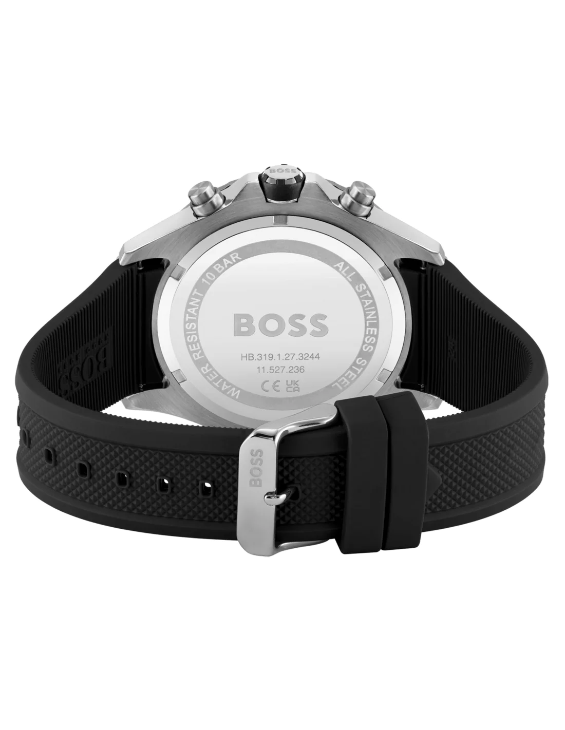 Montre Homme Hugo Boss Globetrotter 1513931 Chronographe Cadran Noir Bracelet Silicone vue 2