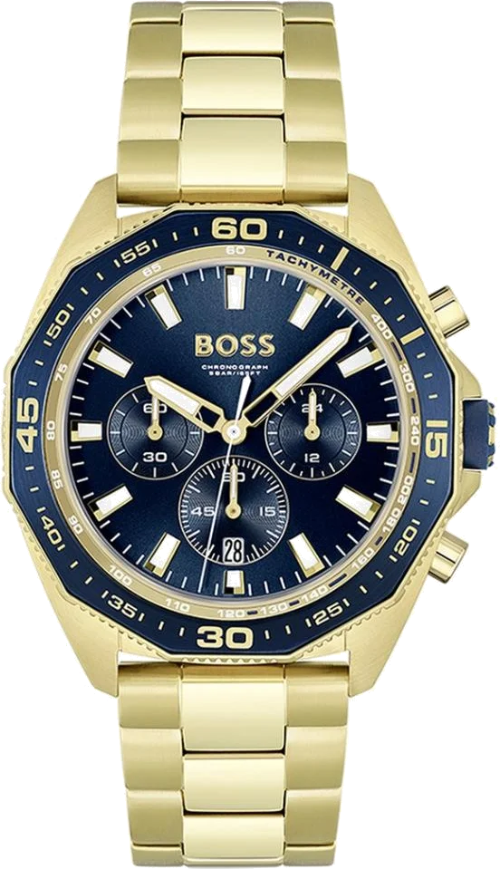 Montre Hugo Boss Energy 1513973 Homme - Cadran Bleu, Bracelet Acier Doré Jaune