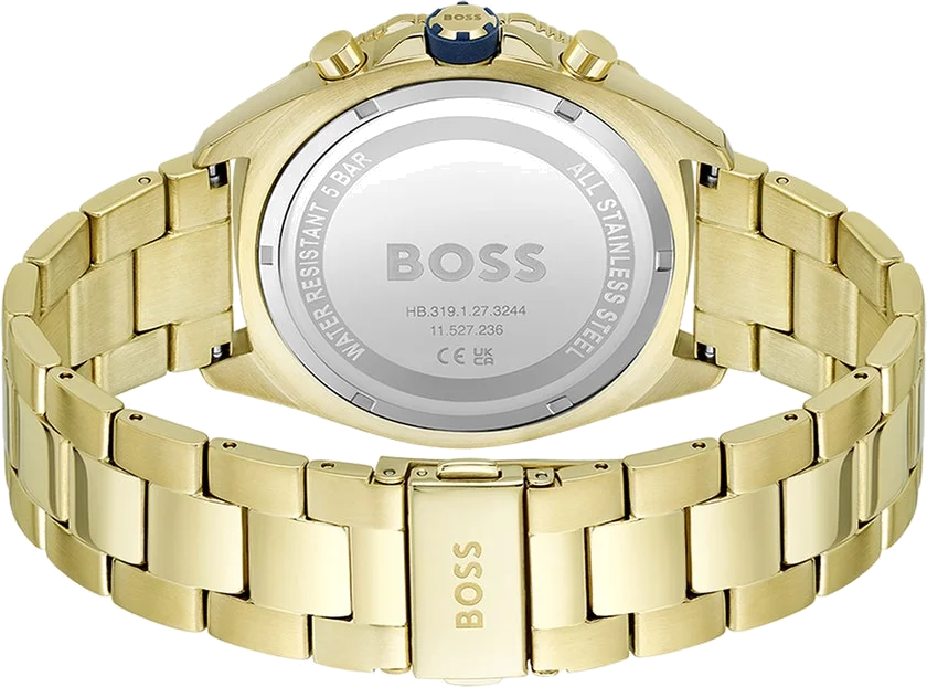 Montre Hugo Boss Energy 1513973 Homme - Cadran Bleu, Bracelet Acier Doré Jaune vue 3