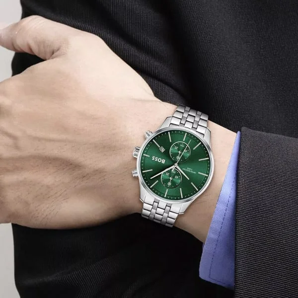 Montre Homme Hugo Boss Associate 1513975 Chronographe Cadran Vert Acier vue 3