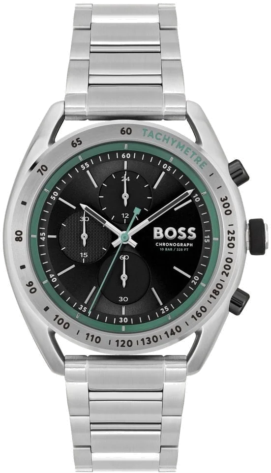 Montre Homme Hugo Boss Center Court 1514023 Acier Argent Cadran Noir
