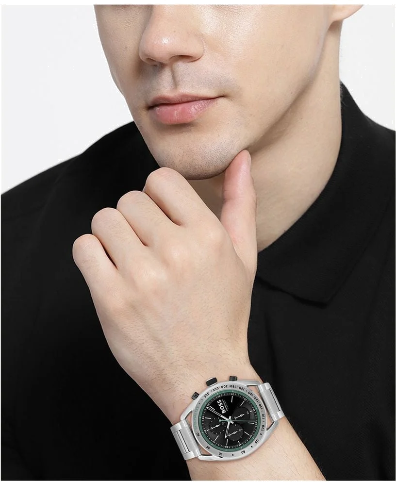 Montre Homme Hugo Boss Center Court 1514023 Acier Argent Cadran Noir vue 6