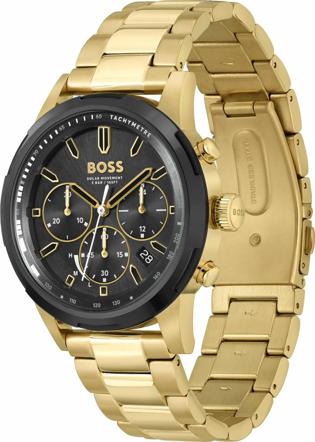 Montre Homme Hugo Boss 1514033 - Boîtier Bicolore Acier/Or & Cadran Noir Multifonctions vue 2
