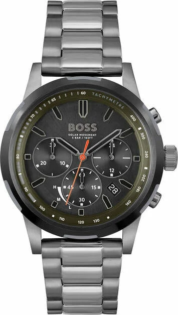 Montre Homme Hugo Boss 1514034 Solgrade Acier Gris Cadran Noir Multifonctions