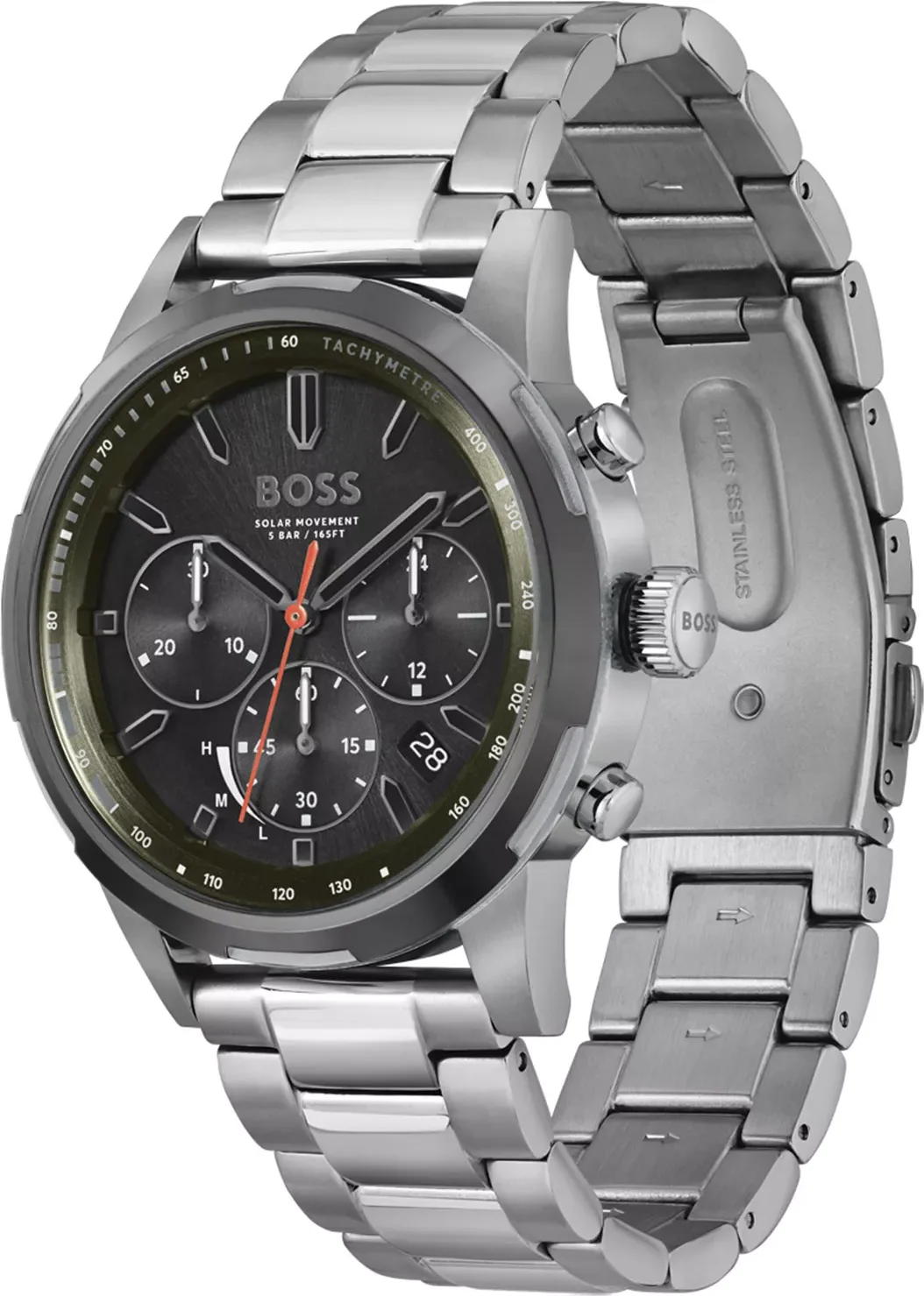 Montre Homme Hugo Boss 1514034 Solgrade Acier Gris Cadran Noir Multifonctions vue 2