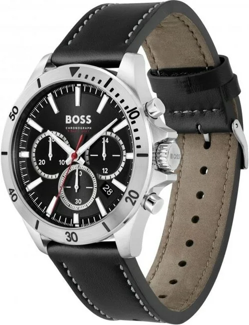 Montre Homme Hugo Boss Troper 1514055 - Cadran noir multifonctions, bracelet cuir noir vue 2