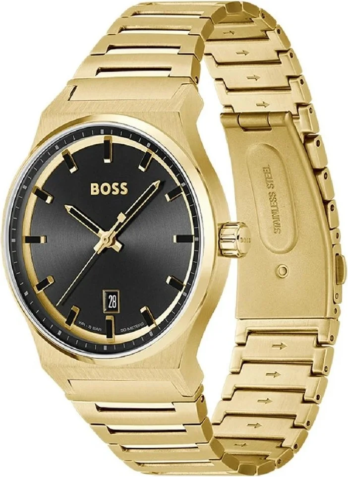 Montre Homme Hugo Boss 1514077 - Boîtier Acier Doré 41mm, Cadran Noir Soleillé vue 2
