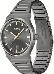 Montre Homme Hugo Boss Candor 1514078 Acier Brossé Noir Cadran Gris Fumé vue 2
