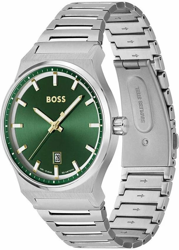Montre Homme Hugo Boss 1514079 Candor - Cadran Vert Soleillé - Bracelet Acier Brossé vue 2