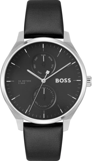 Montre Homme Hugo Boss Tyler 1514102 Cadran Multifonctions Noir Bracelet Cuir
