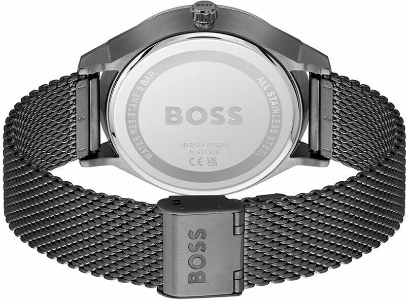 Montre Homme Hugo Boss 1514105 en Acier Noir à Maille Milanaise vue 3