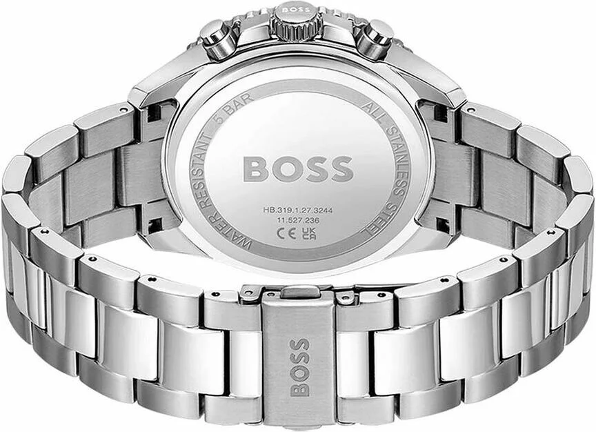 Montre Homme Hugo Boss 1514143 Runner Acier Argenté Cadran Bleu Chronographe vue 3