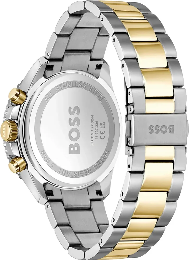 Montre Homme Hugo Boss Runner 1514144, Boîtier Acier Bicolore 44mm, Cadran Gris, Chronographe Quartz vue 3