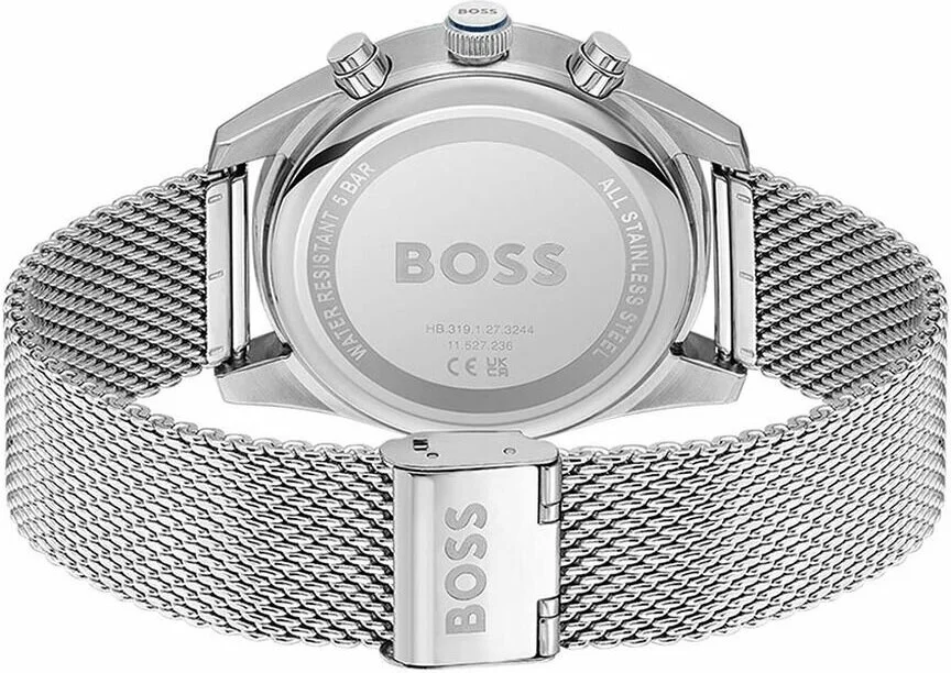 Montre Homme Hugo Boss Skytraveller 1514149, Boîtier Acier Argenté, Cadran Bleu vue 3