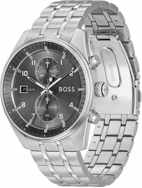 Montre Homme Hugo Boss 1514151 Skytraveller Acier Argenté Cadran Noir vue 2