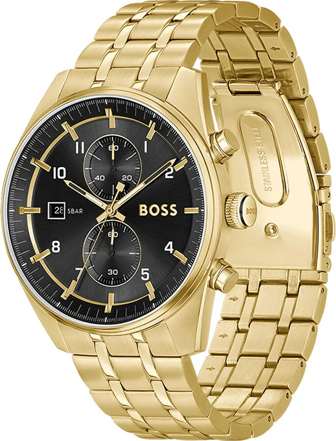 Montre Homme Hugo Boss 1514152 Skytraveller - Boîtier Or & Cadran Noir vue 2