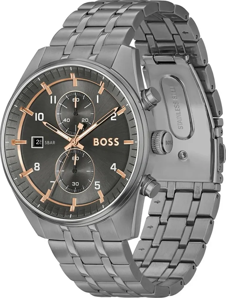 Montre Homme Hugo Boss 1514153 Skytraveller Acier Gris Mat / Cadran Noir vue 2