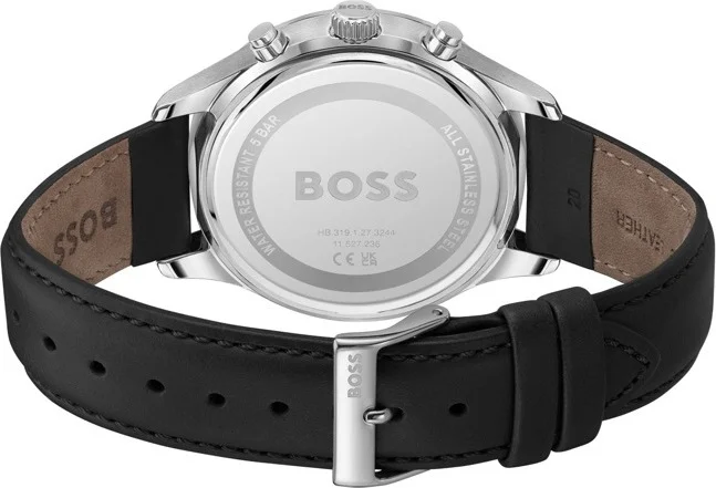 Montre Homme Hugo Boss 1514156 Avery - Cadran Bleu, Boîtier Argent, Bracelet Cuir Noir vue 3