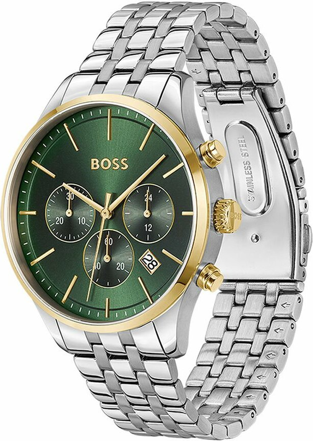 Montre Hugo Boss 1514159 Avery en Acier Argenté et Cadran Vert Foncé vue 2