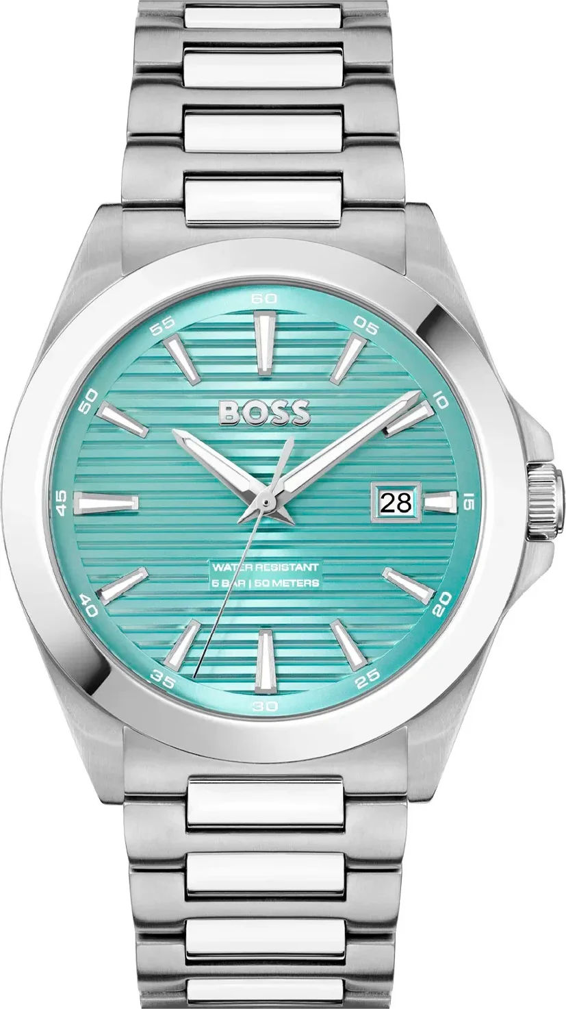 Montre Homme Hugo Boss 1514171 Strike - Cadran Turquoise & Bracelet Acier Argenté
