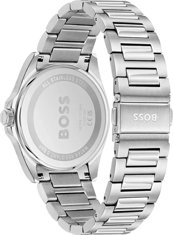 Montre Homme Hugo Boss 1514176, Boîtier et Bracelet Acier Argenté, Cadran Blanc vue 3