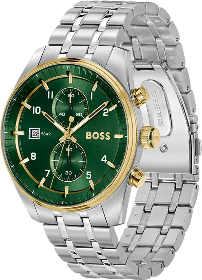 Montre Homme Hugo Boss 1514195, Boîtier Acier Bicolore, Cadran Vert vue 2