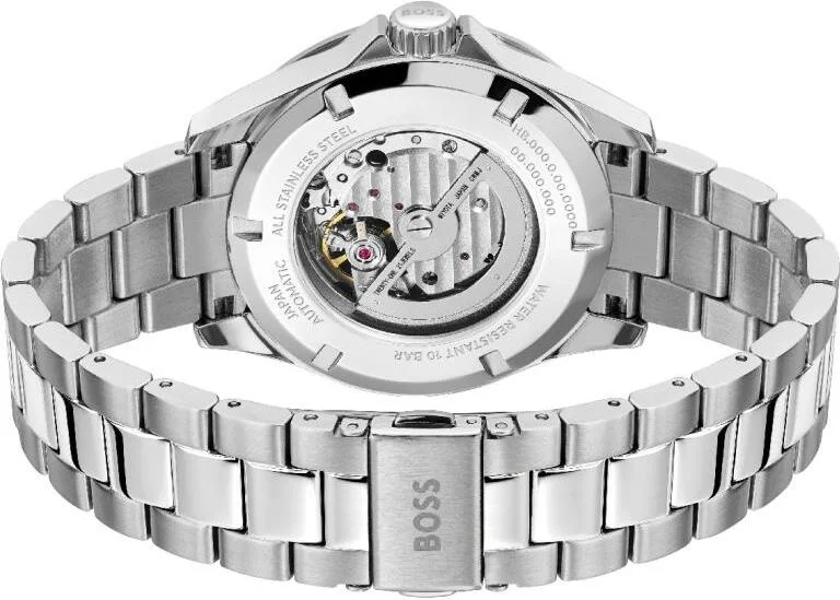 Montre Homme Hugo Boss Troper Automatique 1514200 - Cadran Vert, Boîtier et Bracelet Acier Argenté vue 3