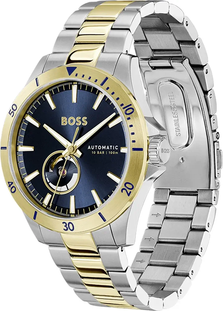 Montre Homme Hugo Boss Troper 1514201 Automatique - Boîtier Bicolore, Cadran Bleu Soleillé vue 2