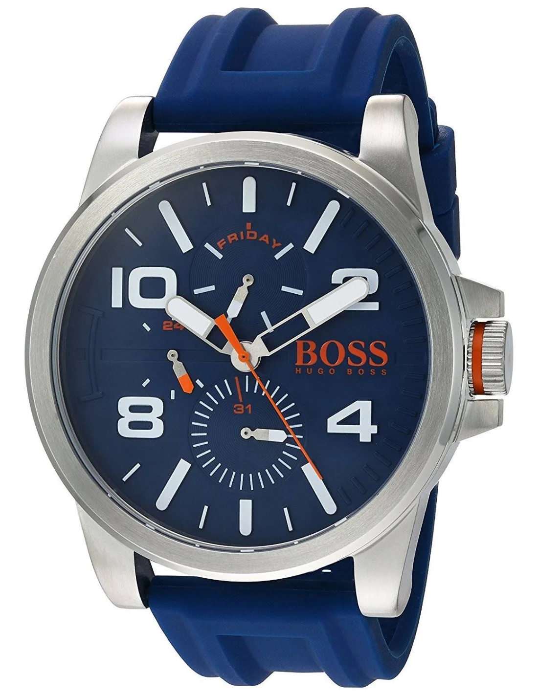 Montre Homme Hugo Boss Orange 1550008 - Cadran et Bracelet Bleu Silicone 48mm