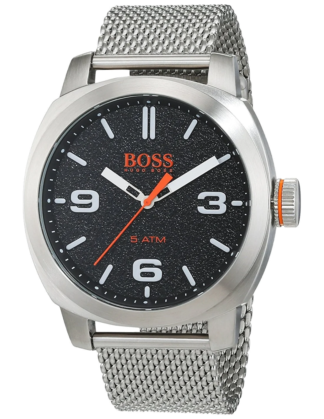 Montre Homme Hugo Boss Orange Cape Town 1550013 Acier Argenté Cadran Noir