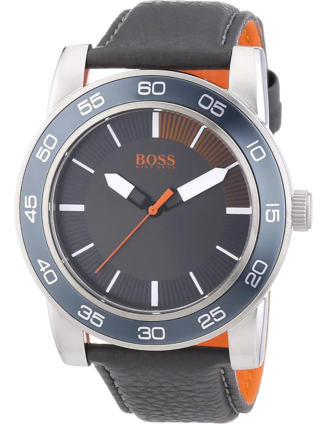 Montre Homme Boss Orange Kick Off 1512862 bracelet noir en cuir