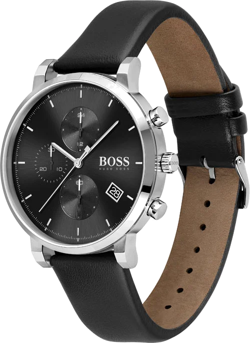 Montre Homme Hugo Boss Integrity 1513777 Cadran Noir Bracelet Cuir vue 2