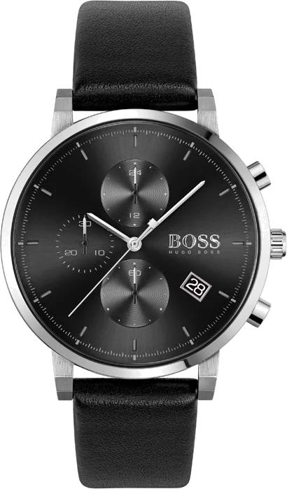 Montre Homme Hugo Boss Integrity 1513777 Cadran Noir Bracelet Cuir