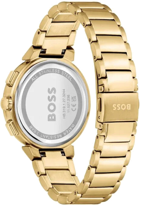 Montre Hugo Boss One 1502677 pour Femme - Cadran Bleu Cristaux, Bracelet Acier Doré vue 3