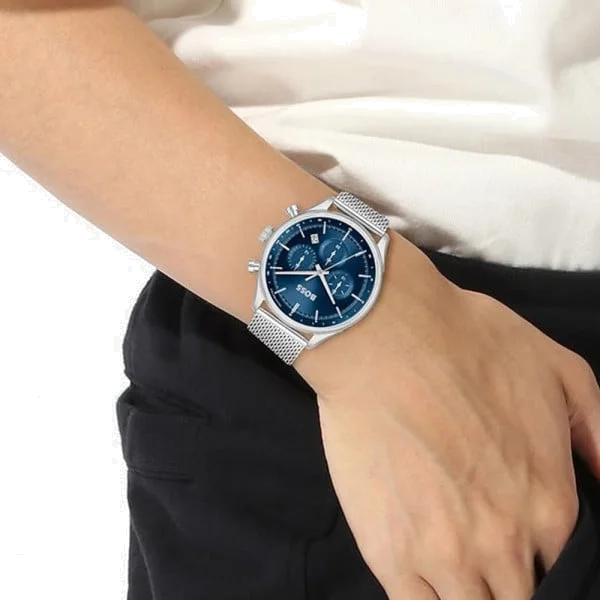 Montre Homme Hugo Boss Gregor 1514052 Cadran Bleu Bracelet Acier Inoxydable vue 5