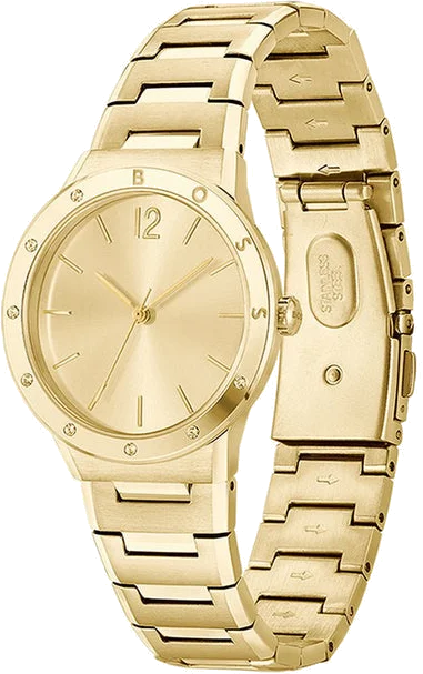 Montre Femme Hugo Boss Breath 1502715 - Boîtier et bracelet acier doré - 34mm vue 2