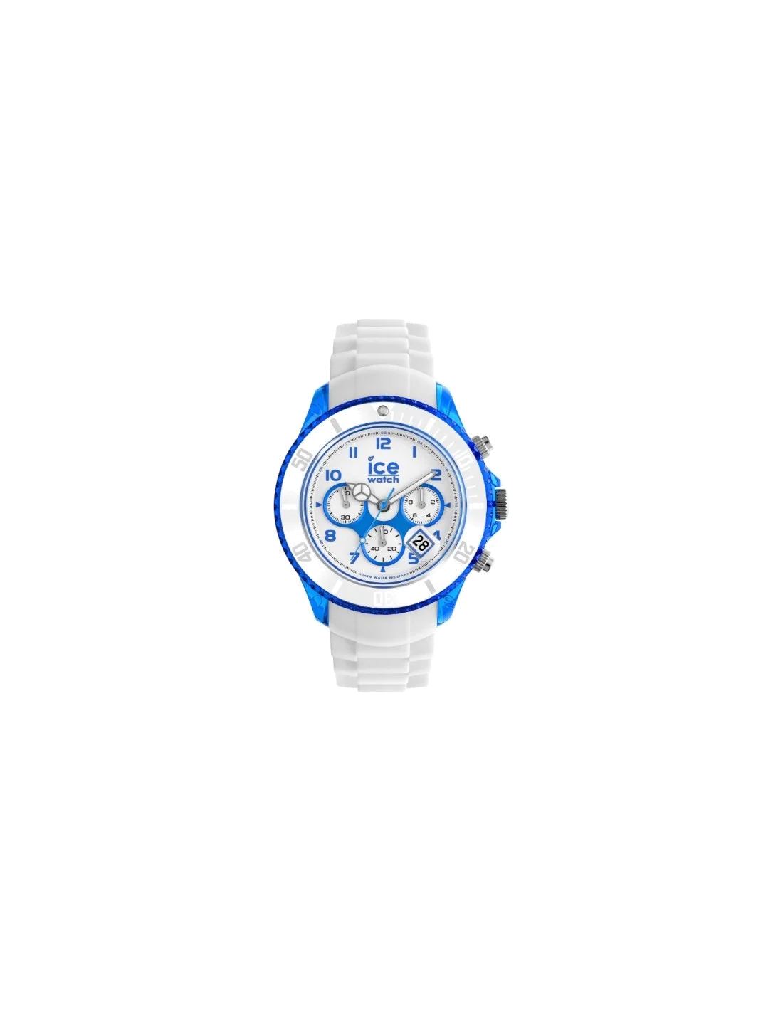Montre Ice Watch Chrono Party CH.WBE.BB.S.13 - Bracelet silicone blanc