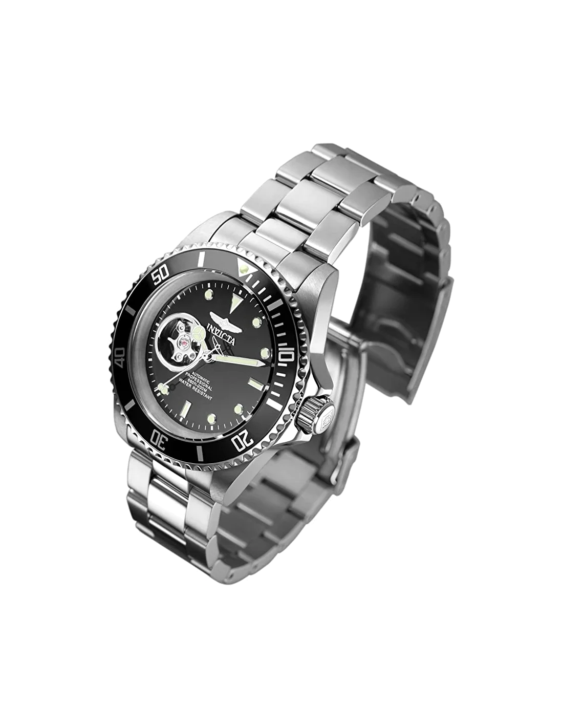 Montre homme Invicta Automatic Pro Diver en acier inoxydable avec cadran noir vue 2